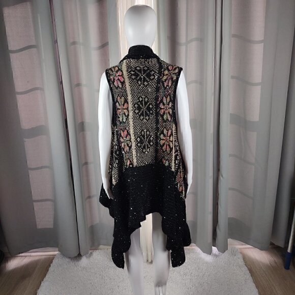 Mirror Image Womens Flower Pattern Open Front Cardigan Size M (NWT) - Picture 3 of 12